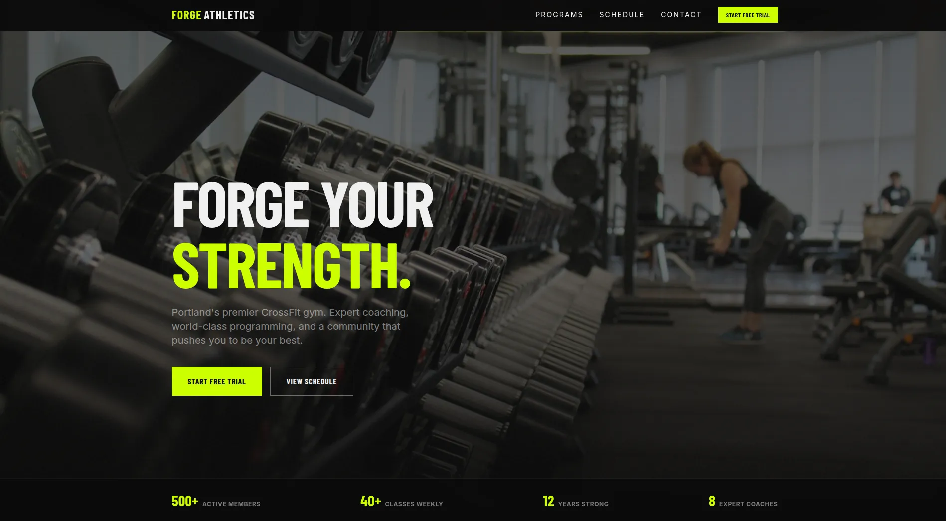 Forge Athletics website