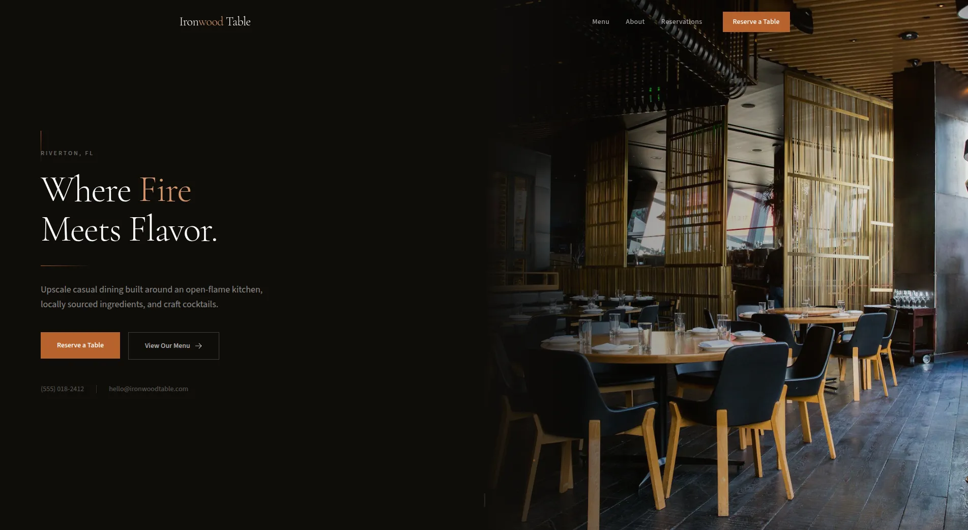 Ironwood Table website