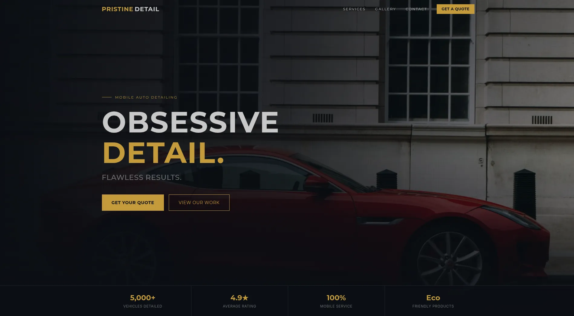 Pristine Detail website